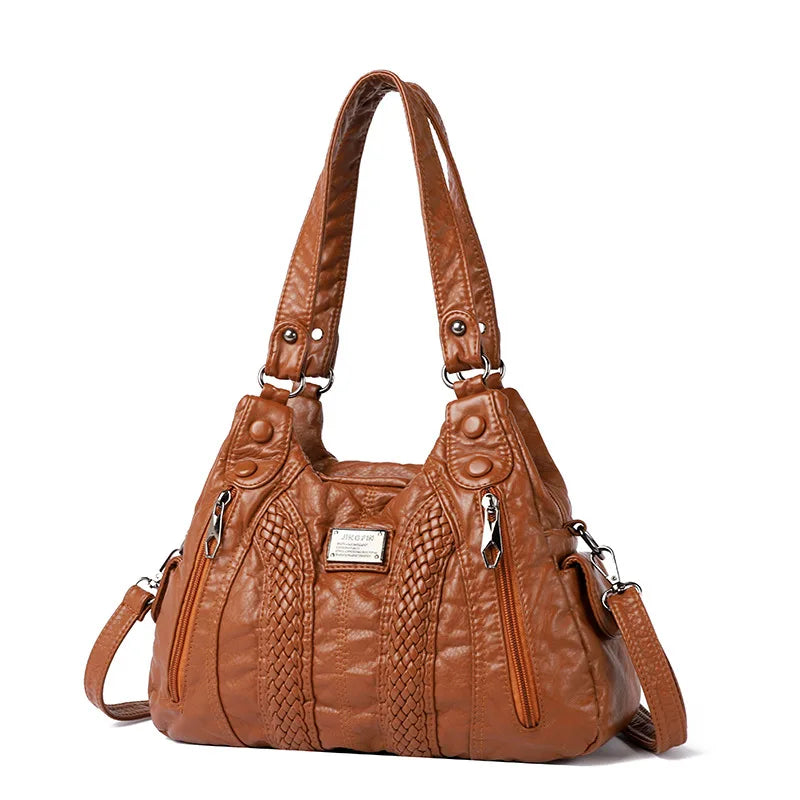 Women S Tote Bag Large-Capacity Handbag Horizontal Soft Leather Women S Single-Shoulder Bag - Soft