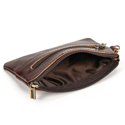 High-Grade Real Leather Coin Purse Card Bag Men Women Casual Pocket Square Thin