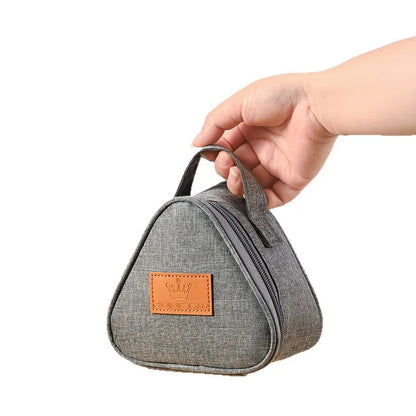 Mini Triangular Aluminum Foil Thermal Lunch Tote Portable Insulated Cooler Bag Student Bento Box