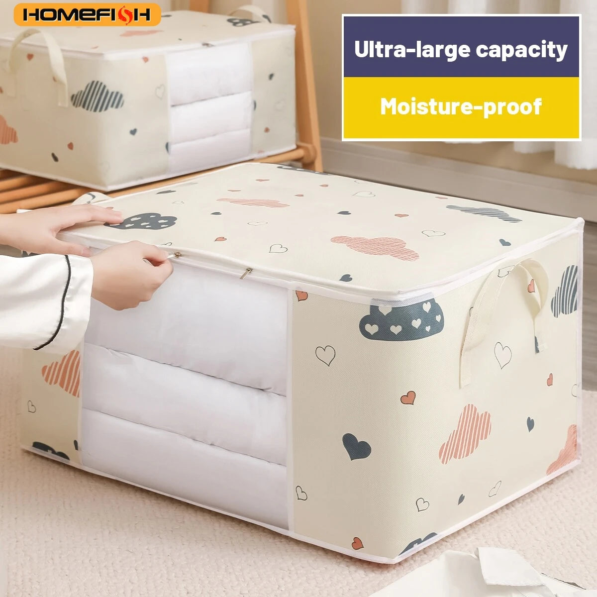 Homefish Quilt Storage Bag Multi-Functional Dustproof Moistureproof Large-Capacity Clothes Home