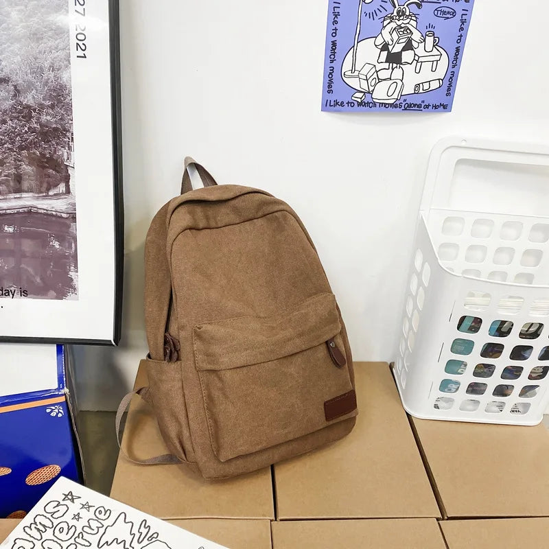 Casual Canvas Backpack Large-Capacity Computer Storage