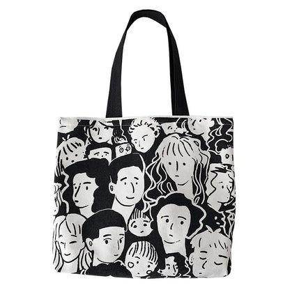 Canvas Tote Bag – Large Capacity Cute Print Shoulder Bag