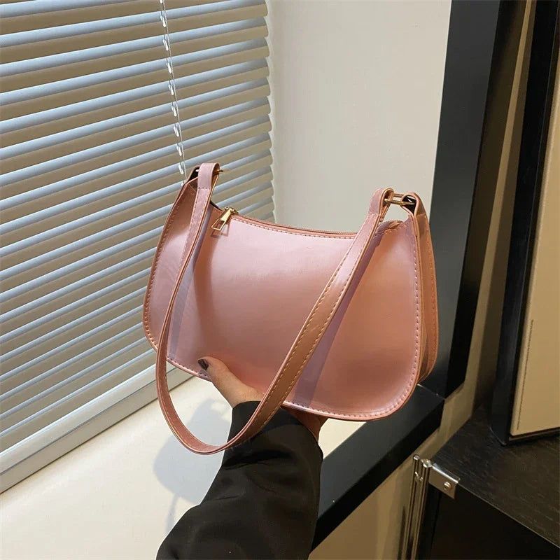 Retro Leather Underarm Bag Women S Handbags Casual Shoulder Purses
