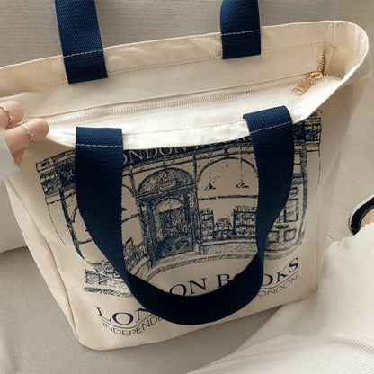 Canvas Tote Bag – Large Literary Shakespeare Shoulder Bag