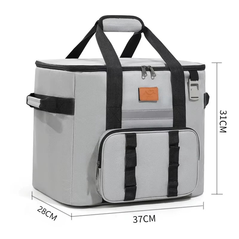 32l Thermal Food Carrier Bag Women Large Insulated Cooler Tote Zipper Portable Leakproof Picnic
