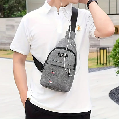Men S Nylon Sling Bag Multi-Pocket Crossbody Chest Pack Travel Sports Crossbody Bag