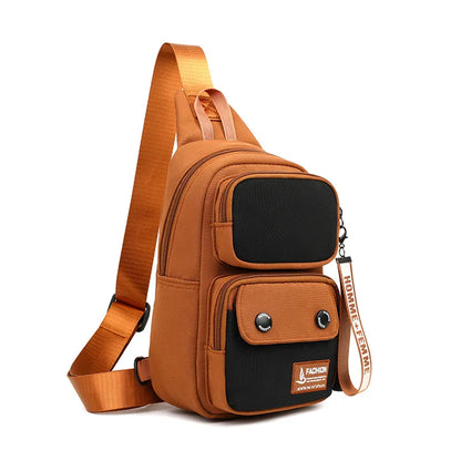 Men S Women Chest Bag Waterproof Nylon Outdoor Leisure Cross-Body Multi-Function Large Capacity