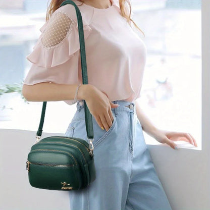 Crossbody Bag Women Multi-Layered Zipper Shoulder Bag