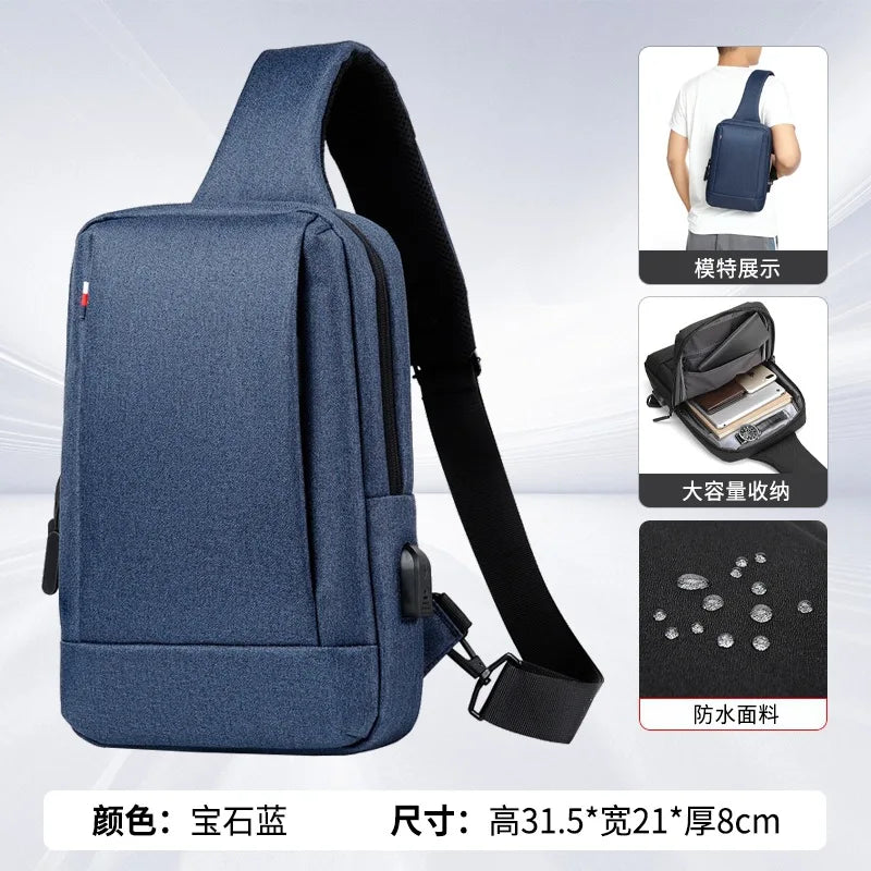 Fashionable Men S Chest Bag Light Leisure Women Cross Body Oxford Cloth Waterproof Shoulder