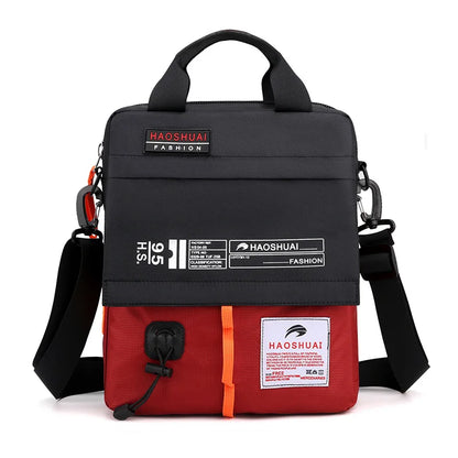 Men S One Shoulder Sling Casual Briefcase Canvas Waterproof Outdoor Function Diagonal Span Bag