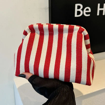 Large Capacity Striped Beach Cloud Bag Women Summer Woven Crochet Shell Portable S Handbag Purse