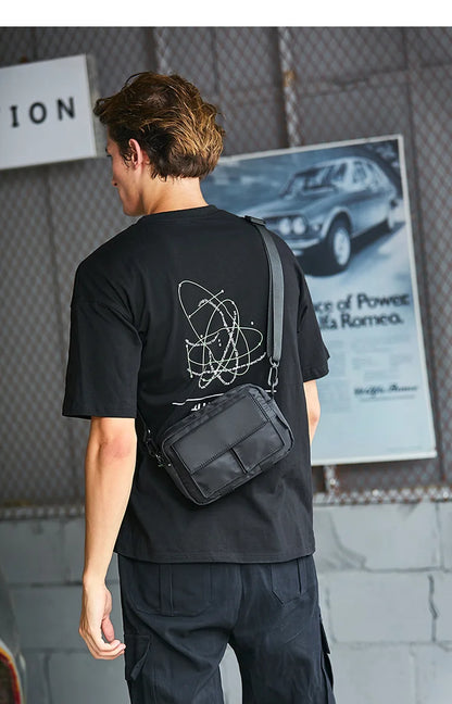 Oxford Cloth Crossbody Bag Versatile Square Waterproof Cycling Travel Backpack - Waterproof