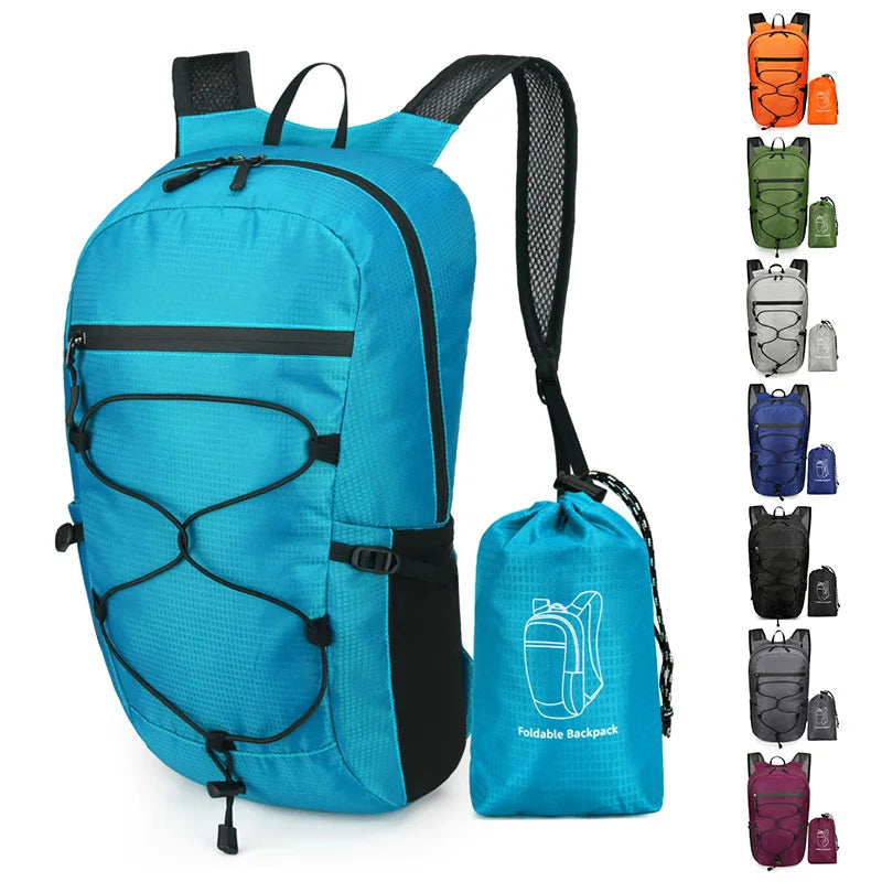Outdoor Folding Waterproof Hiking Backpack Large Capacity Travel Men Women - Waterproof