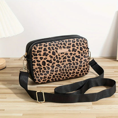 Leopard Print Crossbody Bag – Women's Casual Shoulder Bag