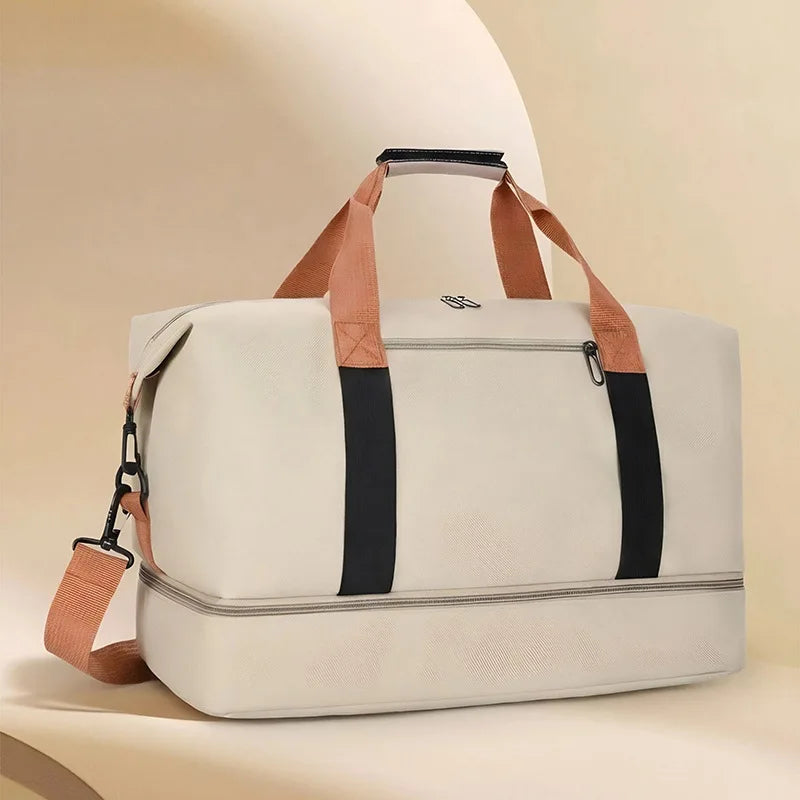 Large Capacity Travel Duffel Bag Shoe Compartment Crossbody Waterproof Weekend Overnight Bag Gym