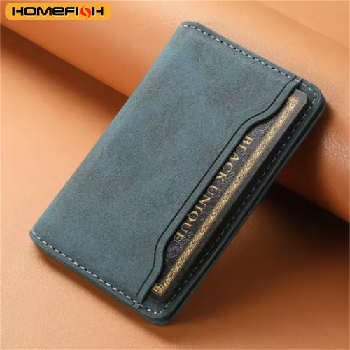 Homefish Artificial Leather Credit Card Magnetic Elastic Wallet 3 Slot Strong Accessories Id Clip