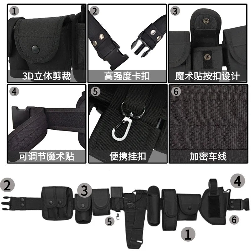 Detachable Waist Bag Outdoor Wear-Resistant Oxford Fabric Tactical Belt Ten-Piece Set