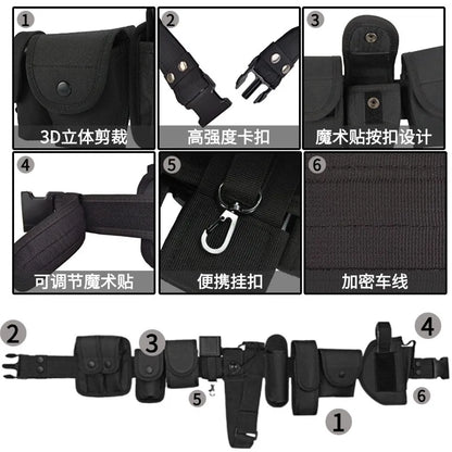 Detachable Waist Bag Outdoor Wear-Resistant Oxford Fabric Tactical Belt Ten-Piece Set