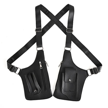 Homefish Double Shoulder Strap Tactical Fishing Bag Waterproof Pu Multi-Pocket Outdoor Anti-Theft