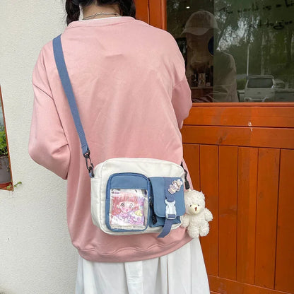 Kawaii Canvas Crossbody Bag for Women & Girls