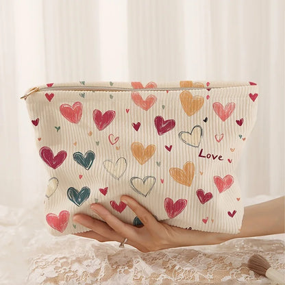Floral & Bow Cosmetic Bag – Lightweight Zipper Makeup Pouch