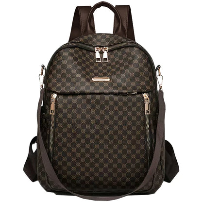Vintage Checkered Backpack – Compact Retro Daypack