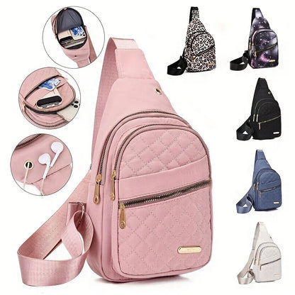 Quilted Crossbody Sling Bag – Lightweight Women's Chest Bag