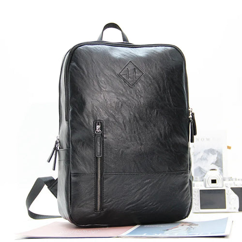 Pu Leather Large-Capacity 14-Inch Computer Backpack