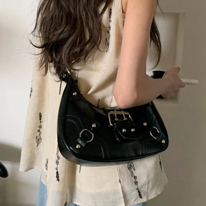 Spring Selling Maillard Women S Handbags Retro Cool Girls Underarm Bag Y2k Wasteland Style Vintage