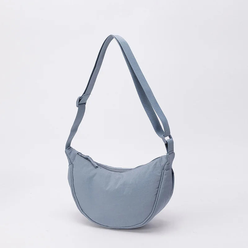 Nylon Crescent Crossbody Bag – Lightweight Women's Shoulder Bag