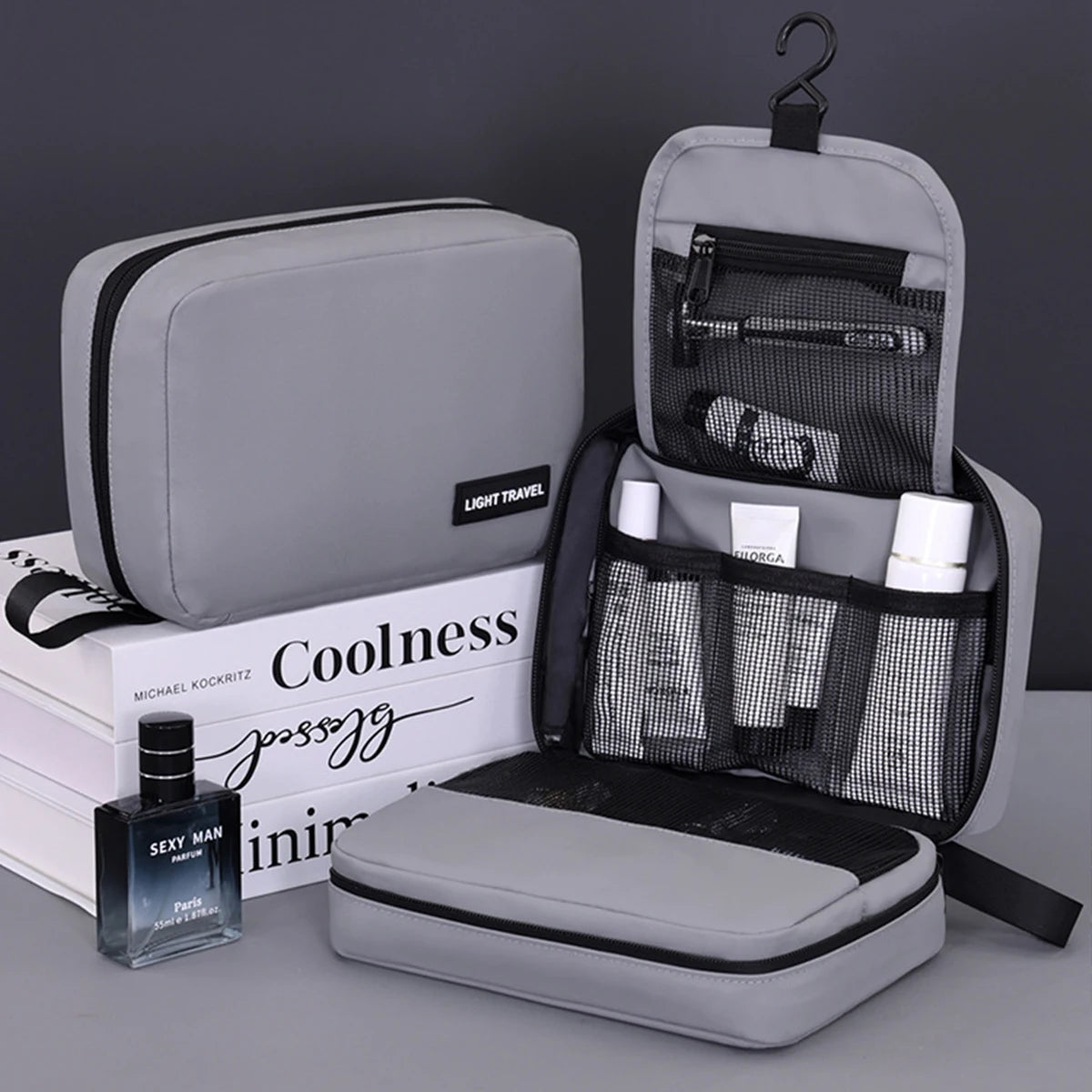 Men Foldable Toiletry Bag Travel Business Layered Multiple Pockets Cosmetic Makeup Cases Male