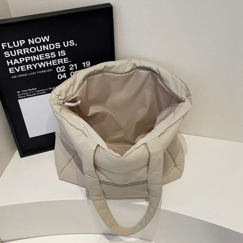 Large Capacity Fabric Tote Bag Lightweight Trendy Shoulder Purses Lady Shopper Shopping Underarm Y2k