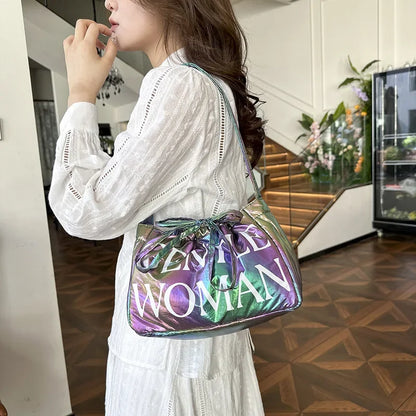 Stylish Dumpling Bag Small Letter Underarm Bag Super Light Shoulder Bag Colorful Upgraded Bubble