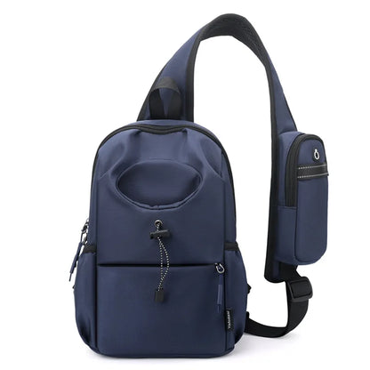 Nylon Water Cup Bag Men S Backpack Water-Repellent Single-Shoulder Chest Bag Large-Capacity