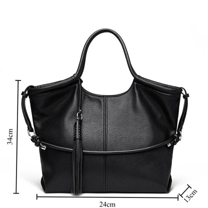 Large PU Leather Tote Bag – Women's Luxury Shoulder Hobo Bag