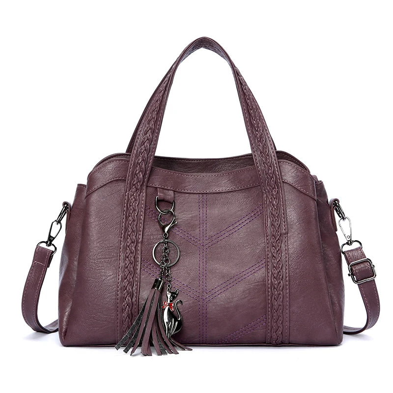 3-Layer Women's Crossbody Bag – PU Leather Shoulder Handbag