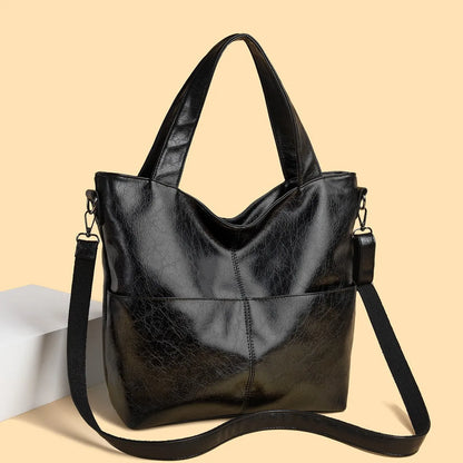 Single Shoulder Bag Pu Leather Large-Capacity Women S Handbag Multiple Compartments