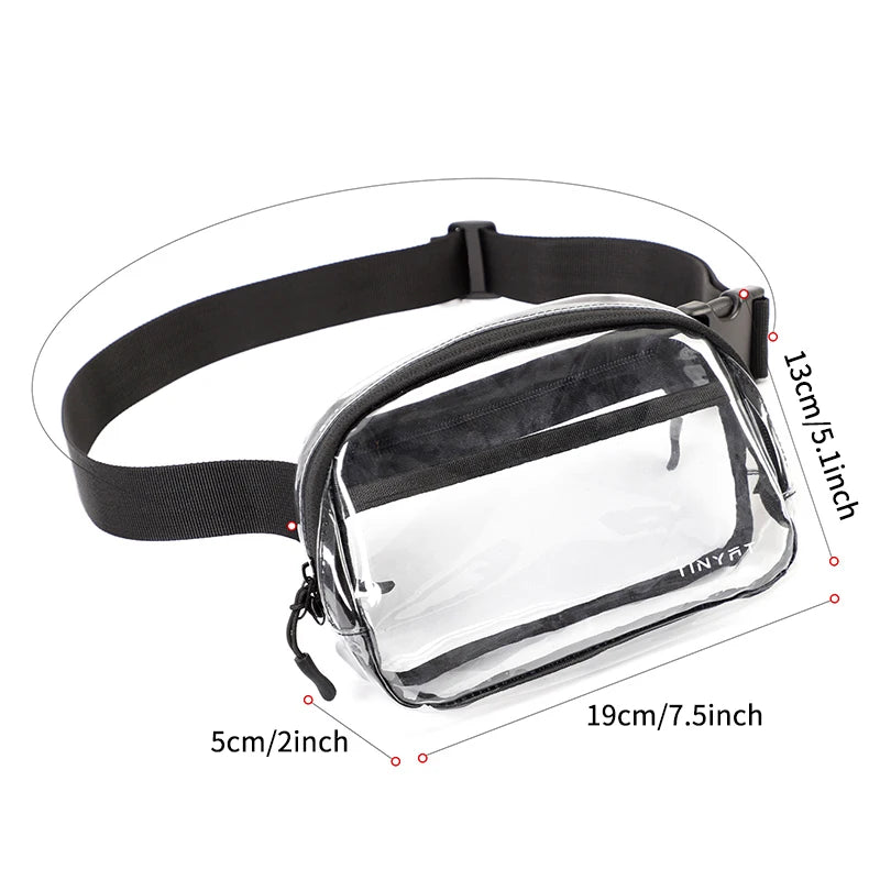 Tinyat Clear Pvc Transparent Waist Bag Men Women Stadium Approved Security Friendly Fanny Pack