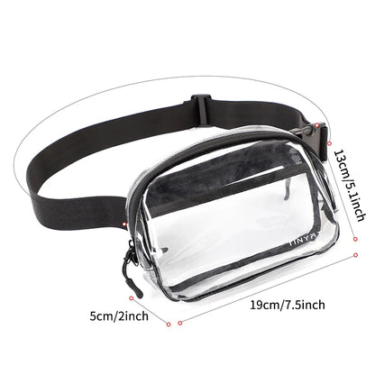 Tinyat Clear Pvc Transparent Waist Bag Men Women Stadium Approved Security Friendly Fanny Pack