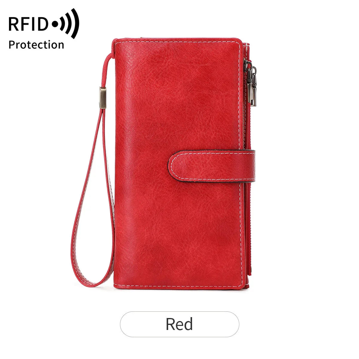 Rfid Anti-Theft Brush Women S Wallet Multi-Functional Three-Fold Long