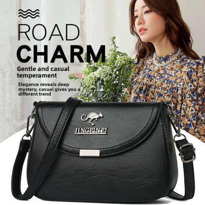 Mini Faux Leather Crossbody Bag with Metal Logo Detail