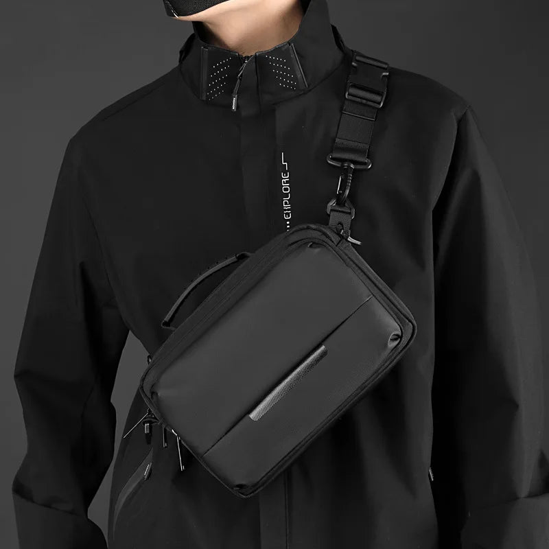 Simple Shoulder Bag Men S Leisure Cross Body Waterproof Large Capacity Business Chest - Waterproof