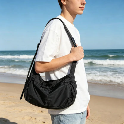 Large Capacity Casual Sport Tote Shoulder Bag Lightweight Waterproof Nylon Crossbody Bags Men Women
