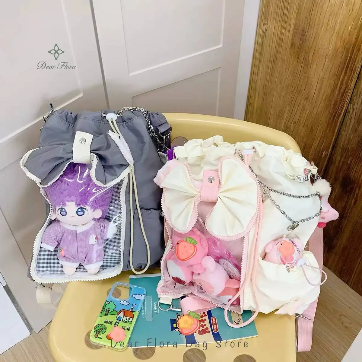 Drawstring Ita Bag – Transparent Crossbody Shoulder Bag