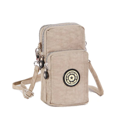 Multi Pattern Printed Crossbody Phone Bag Lightweight Nylon Purse Adjustable Strap Mini Shoulder