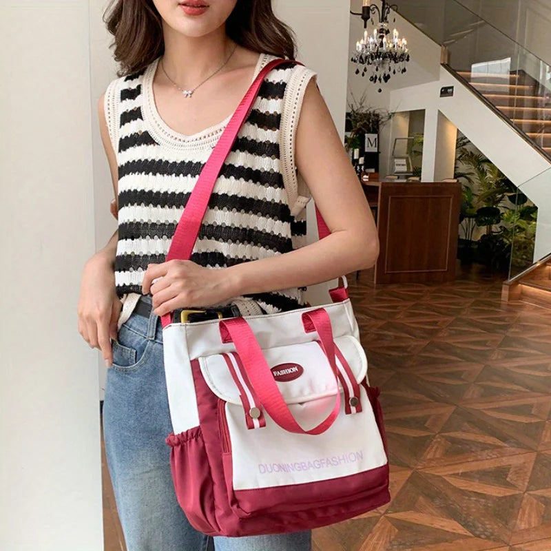Harajuku Canvas Shoulder Bag – Large Capacity Japanese Style Women's Handbag