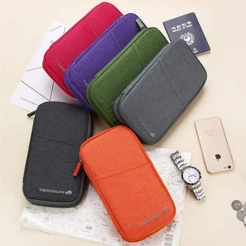 Wear-Resistant Oxford Cloth Travel Passport Bag Multi-Function Card Portable Storage Large Capacity