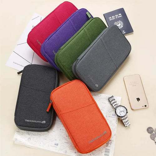 Wear-Resistant Oxford Cloth Travel Passport Bag Multi-Function Card Portable Storage Large Capacity