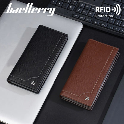 Light Thin Spliced Large-Capacity Wallet Men S Long Retro Business Multi-Slot Soft Wallet - Soft
