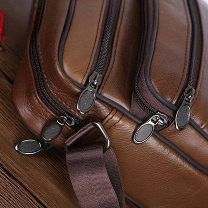 Genuine Leather Crossbody Bag for Men – Unisex Business Shoulder Bag